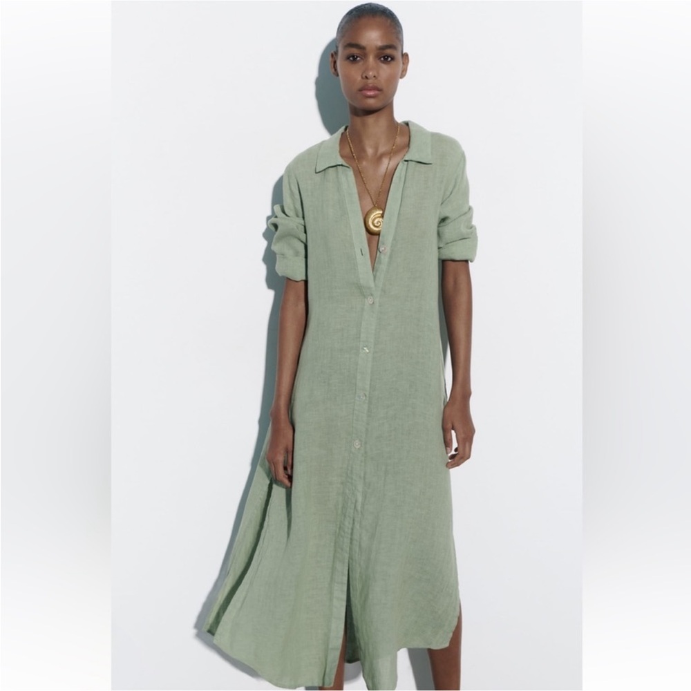 Zara - Linen Shirtdress